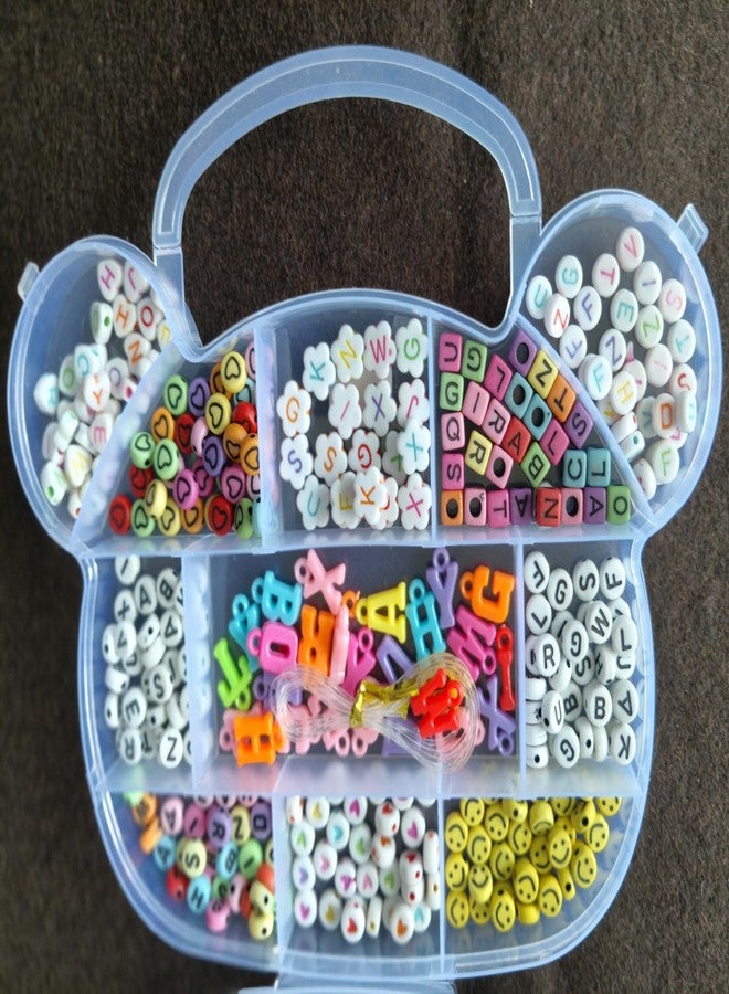 Do It Yourself DIY Crafts Letter Bead Kit Storage Organizers, Alphabet Beads Set Heart Bear Shaped Cases 4x7mm Round Letter, Acrylic Alphabet Beads for Friendship Bracelet Making Necklace Keychain (150 Pcs Multi-1) - Image 1